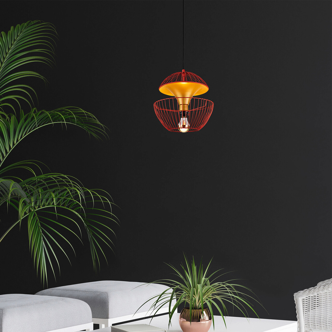Lustra, Fulgor, 942FLG1254, Metal, Rosu - 1 | YEO