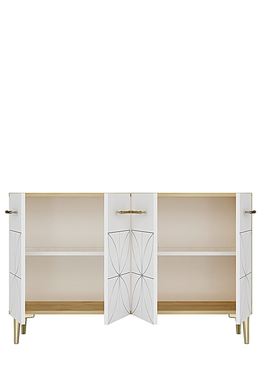 Consola, Hanah Home, Eliz 120, 120x75x32 cm, Stejar Safir / Alb — imaginea 6