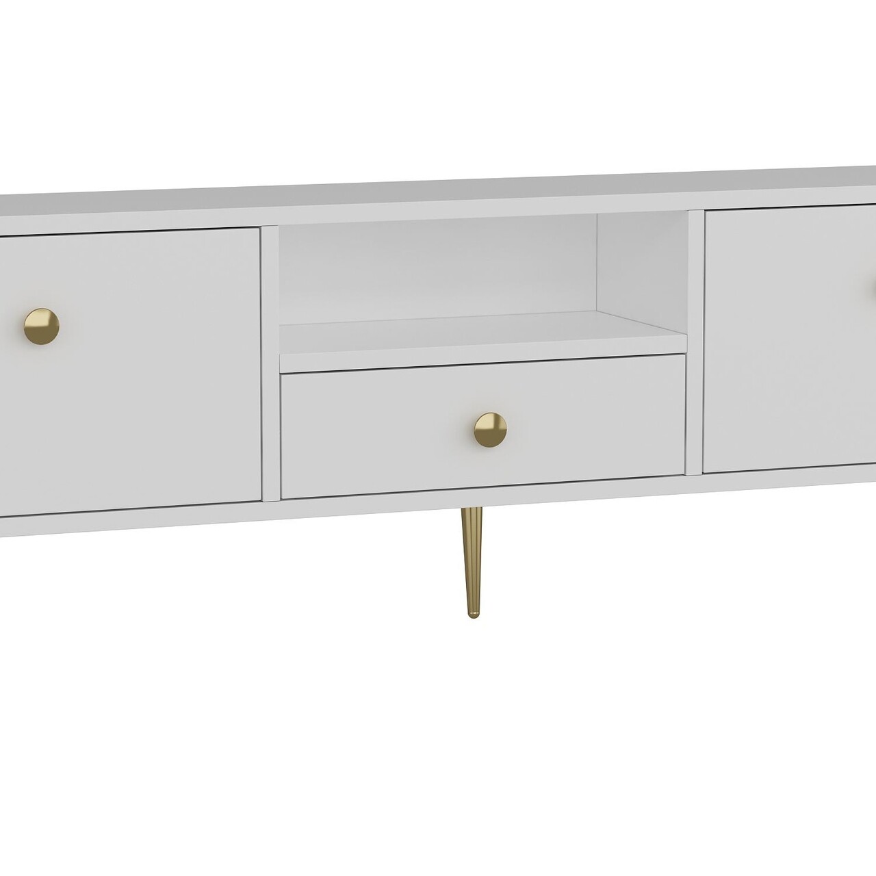 Comoda TV, Hanah Home, 1307-DROP-1, 140x45x30 cm, PAL , Alb/Auriu - view 6