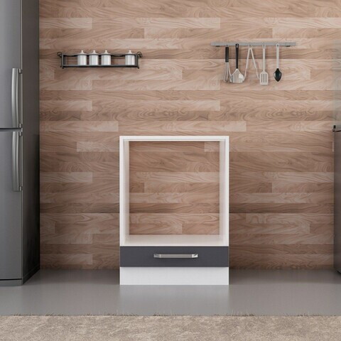 Dulap pentru bucatarie, Hanah Home, Minar, 60x87x58 cm, Alb / Antracit