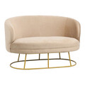 Canapea 2 locuri Rony, Pakoworld, 135x75x85 cm, poliester, bej/auriu