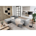 Coltar extensibil stanga 4 locuri ELTAP, LT-03NU, Dalia, 289x190x95 cm, lemn/poliester, gri deschis