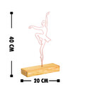 Decoratiune, Ballerina, 20x40x4 cm, Metal, Cupru