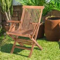 Scaun pliabil pentru gradina Kayla, 56 x 60 x 90 cm, lemn de tec, natural
