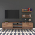 Mobilier pentru living Jasmine, Pakoworld, 180x35x48.5 cm, PAL melaminat, maro