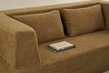 Canapea extensibilă cu 2 locuri, Balcab Home, 825BLC5405, Material: 100% ȘENILĂ, Maro