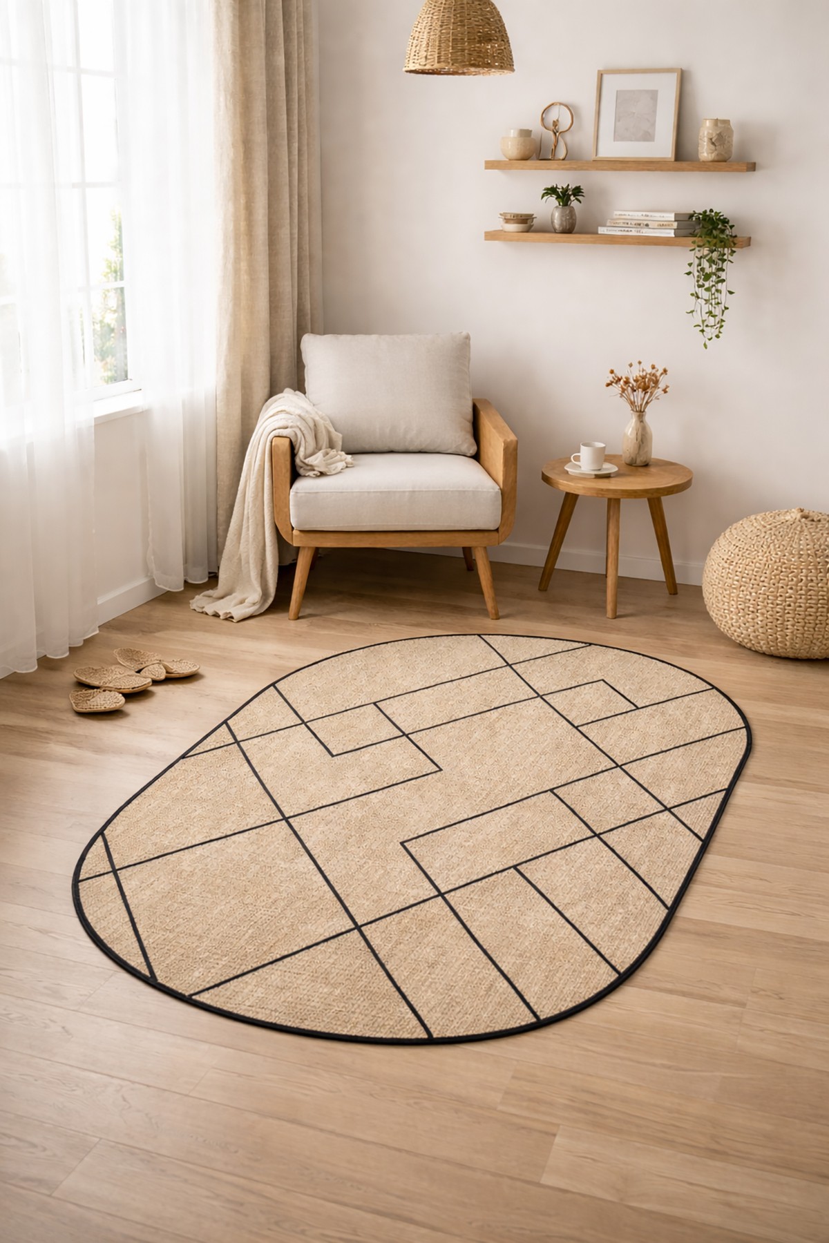 Covor, DC-0001163-107, 100x150 cm, Poliester, Negru
