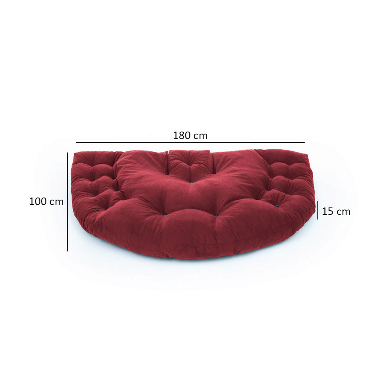 Taburet, Valovi, Kiku Large, 90x70x56 cm, Textil, Rosu claret