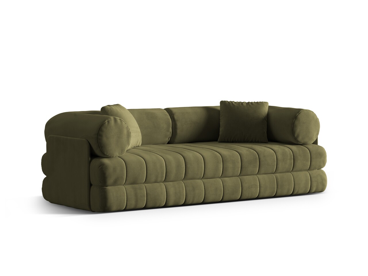 Canapea extensibila 3 locuri, Kemi, Cosmopolitan Design, 206x95x70 cm, catifea, verde - 1 | YEO