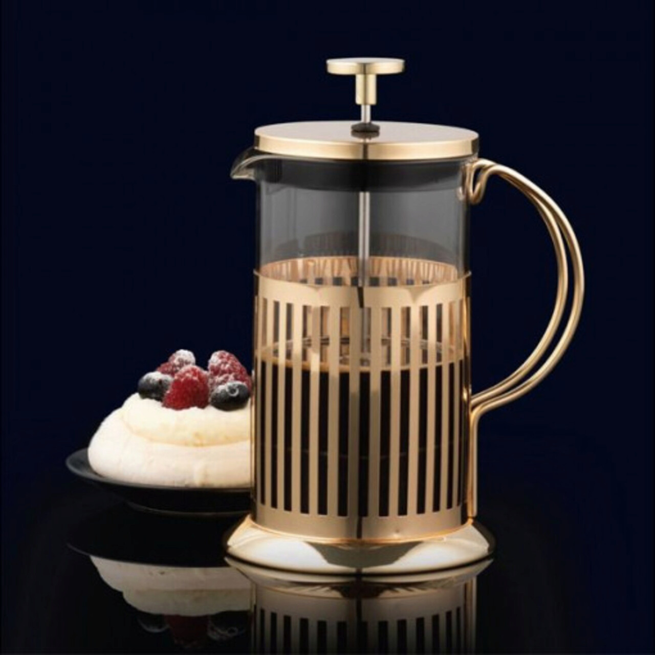 Filtru cafea/ceai Royal, Ambition, 350 ml, otel/sticla, auriu/transparent