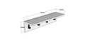 Raft pentru perete Ayla, Puqa Design, 60x16,3x14,5 cm, safir