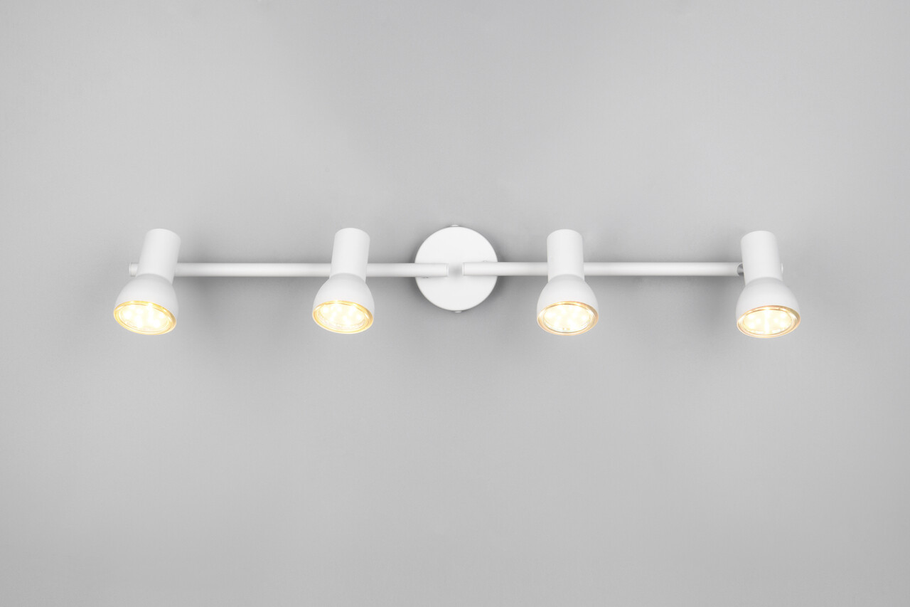 Plafoniera Cantar, RL NOW, 60.5x8x15.5 cm, 5W, 4x GU10, metal, alb mat