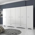 Dulap pentru haine, Rani, F4, 243x181x47.6 cm, PAL, Alb