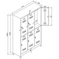 Dulap de depozitare cu incuietoare, Shelvoria, Js1014, 117x200x40 cm, Otel, Gri deschis