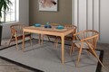 Set masa extensibila si 4 scaune, Fairfax, Felix, Lemn de fag, Natural