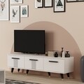 Comoda TV, Olivia, Asimo, 150 x 45 x 35 cm, pal melaminat, alb