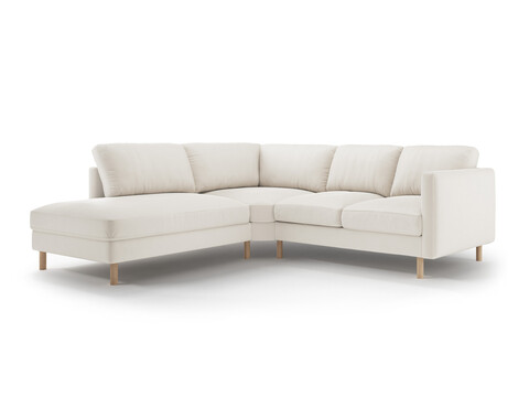 Coltar stanga 4 locuri, Eden, Micadoni, 267x234x90 cm, catifea, bej