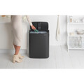 Cos de gunoi cu soft touch, Brabantia, Bo Touch Matt, 60 L, 31.2x54.5x65.6 cm, otel, negru mat