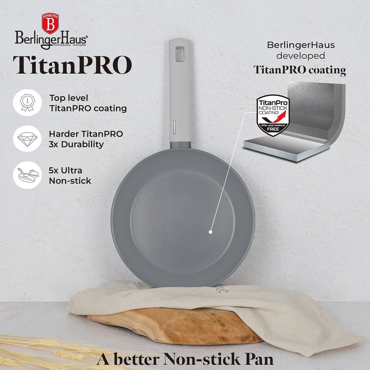 Set pentru gatit Berlinger Haus, Aspen, 15 piese, aluminiu forjat, gri mat - imagine 10