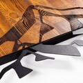 Decoratiune de perete, Dag 1, 50% lemn/50% metal, Dimensiune: 58 x 36 cm, Nuc / Negru