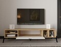 Set mobilier living, Puqa Design, Ponuse, PAL, Stejar Safir / Alb