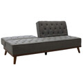 Canapea extensibila 3 locuri Marco, Pakoworld, 180x80x80 cm, textil, gri