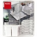 Scurgator vase cu suport pentru tacamuri Space Tex, Metaltex, 12 x 31 x 35 cm, inox/plastic, alb/argintiu