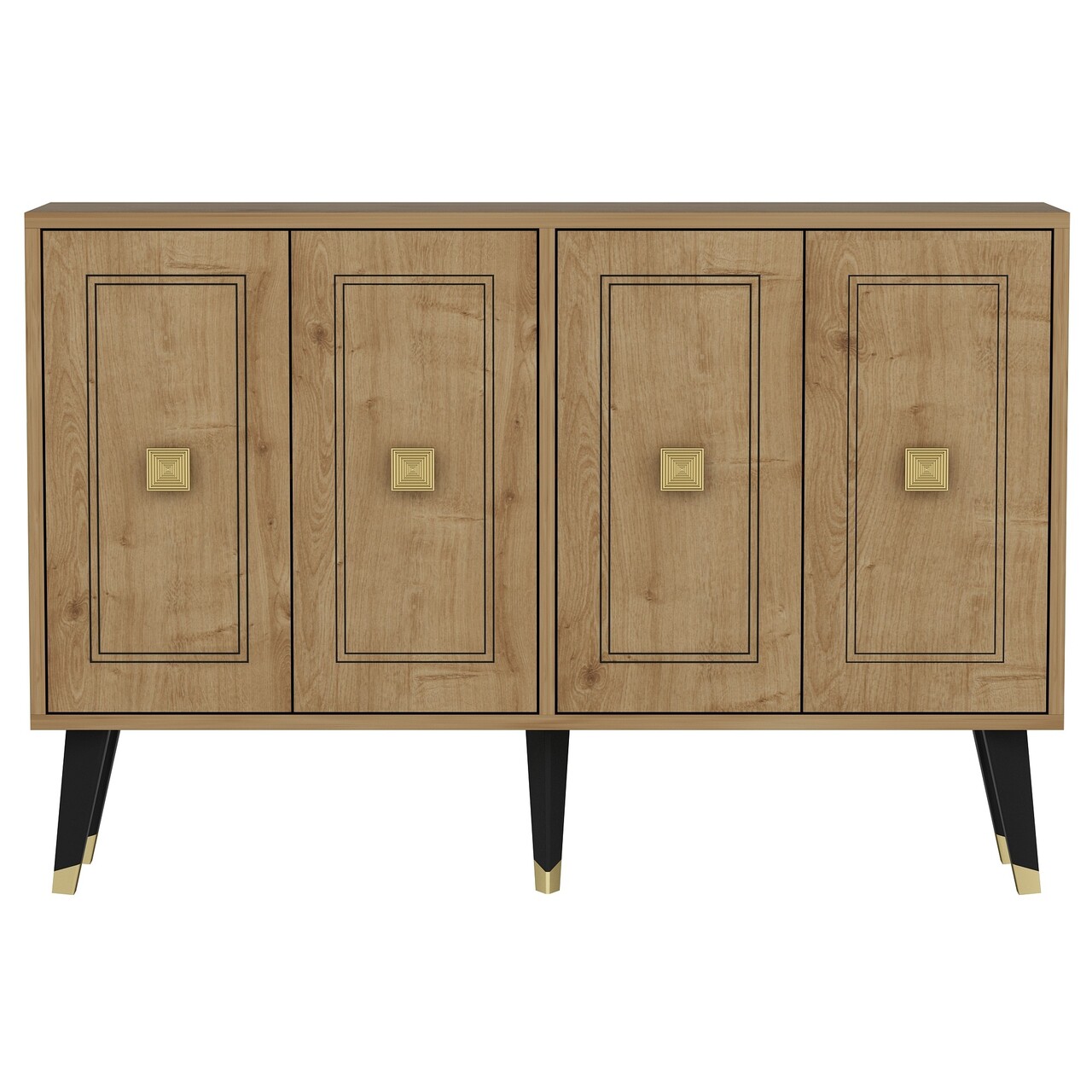 Consola, Odessa, Hartın, 120x80x30 cm, PAL, Stejar safir / Aur - 2 | YEO