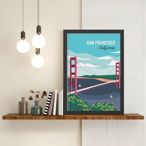 Tablou decorativ, San Francisco 3 (55 x 75), MDF , Polistiren, Multicolor Colton