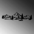 Decoratiune de perete, Landscape 4, Metal, 70 x 20 cm, Negru