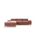 Coltar extensibil stanga 3 locuri ELTAP, LT-24NU, Grayson, 278x205x92 cm, lemn/poliester, roz