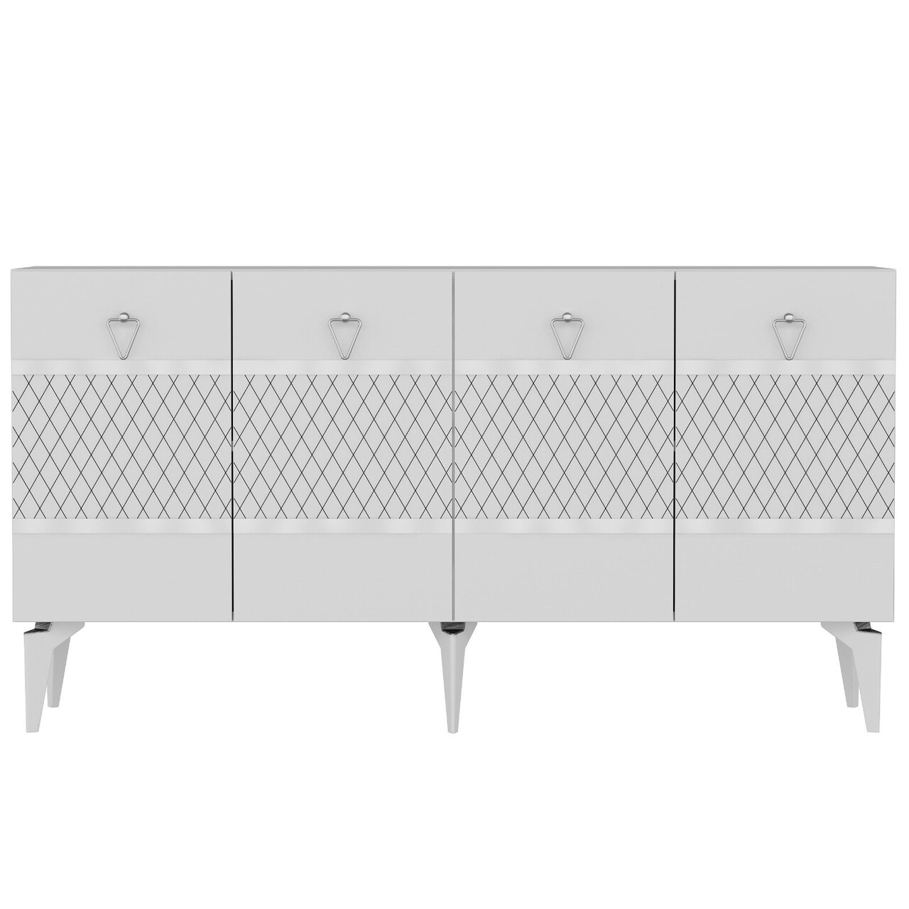 Consola, Hanah Home, Pelin, 150x79x40 cm, PAL , Alb / Argintiu - view 4