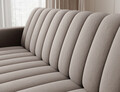 Canapea extensibila 3 locuri ELTAP, Roneyy, 212x89x86 cm, lemn/poliester, bej inchis