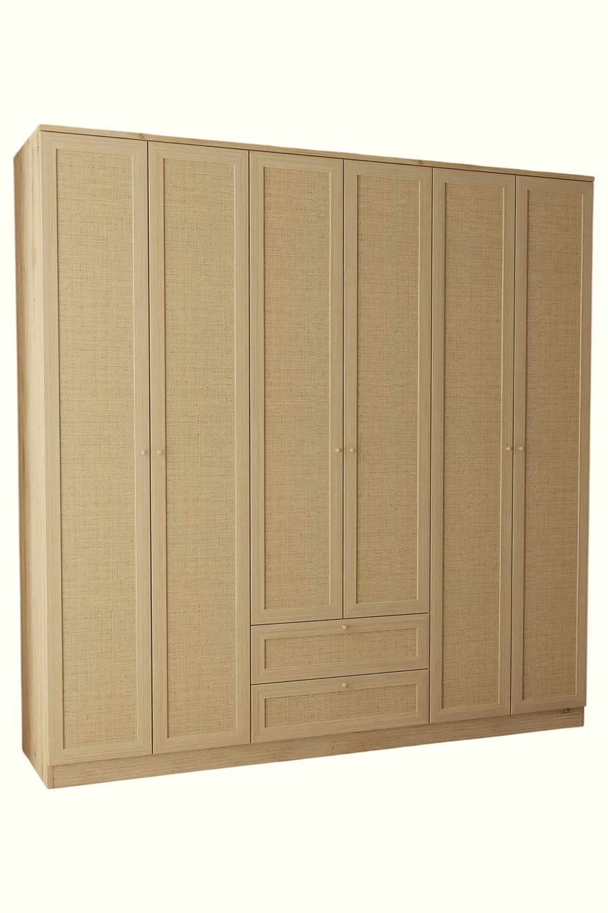 Dulap pentru haine, Hanah Home, Baru 6 210, 206x210x52 cm, Bej - view 7
