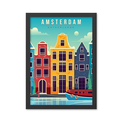 Tablou decorativ, Amsterdam (55 x 75), MDF , Polistiren, Multicolor