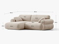 Coltar dreapta 4 locuri, Ophelia, Micadoni Home, 236x164x84 cm, tesatura structurata, bej