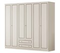 Dulap pentru haine, Rabi, Rb-094-01, 210x180x52 cm, Alb mat