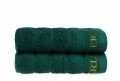 Set 2 prosoape de maini Emotion, Beverly Hills Polo Club, 50 x 90 cm, 100% bumbac, verde inchis