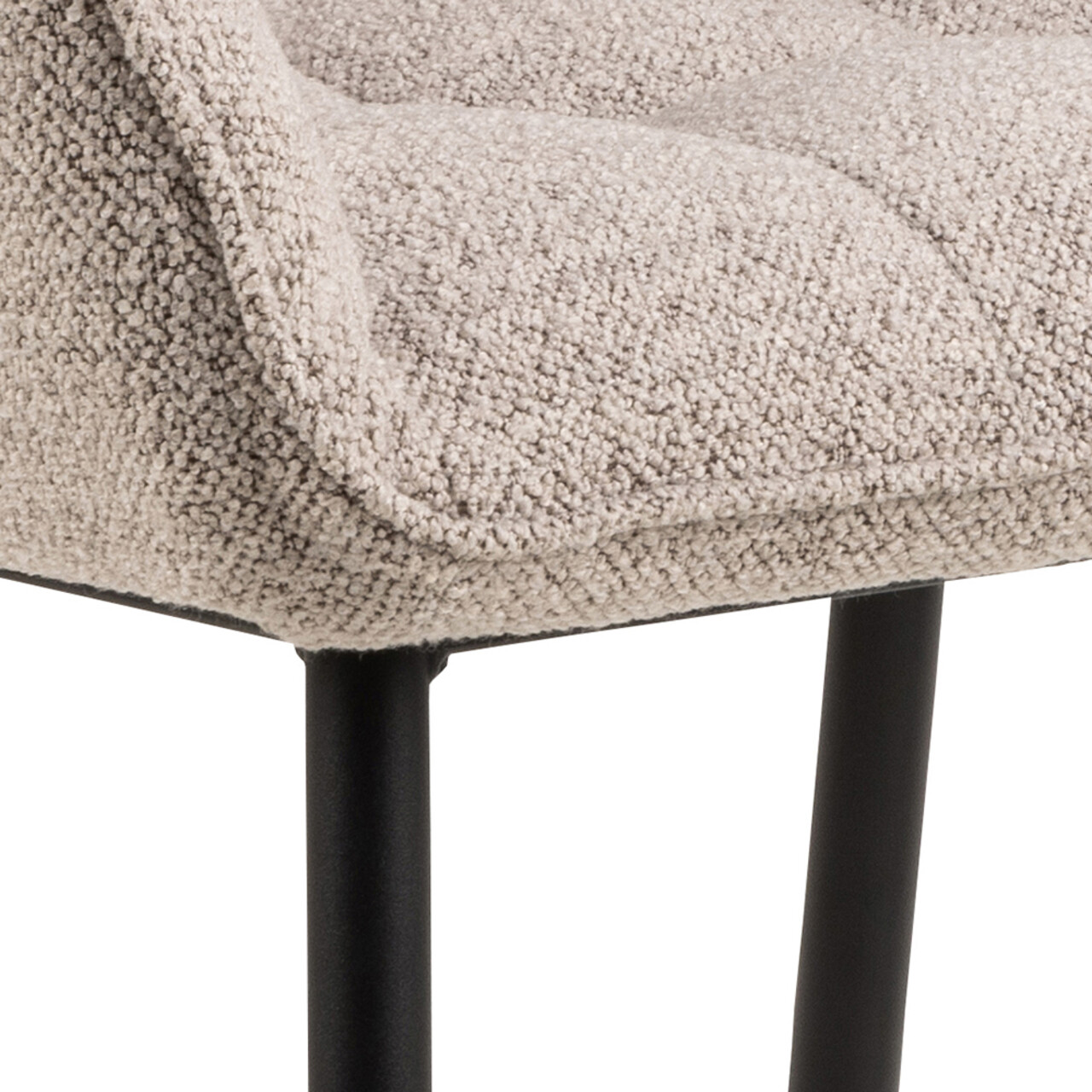 Scaun Brenda, Actona, 59x54.5x84.5 cm, tesatura Boucle/otel, bej - view 2