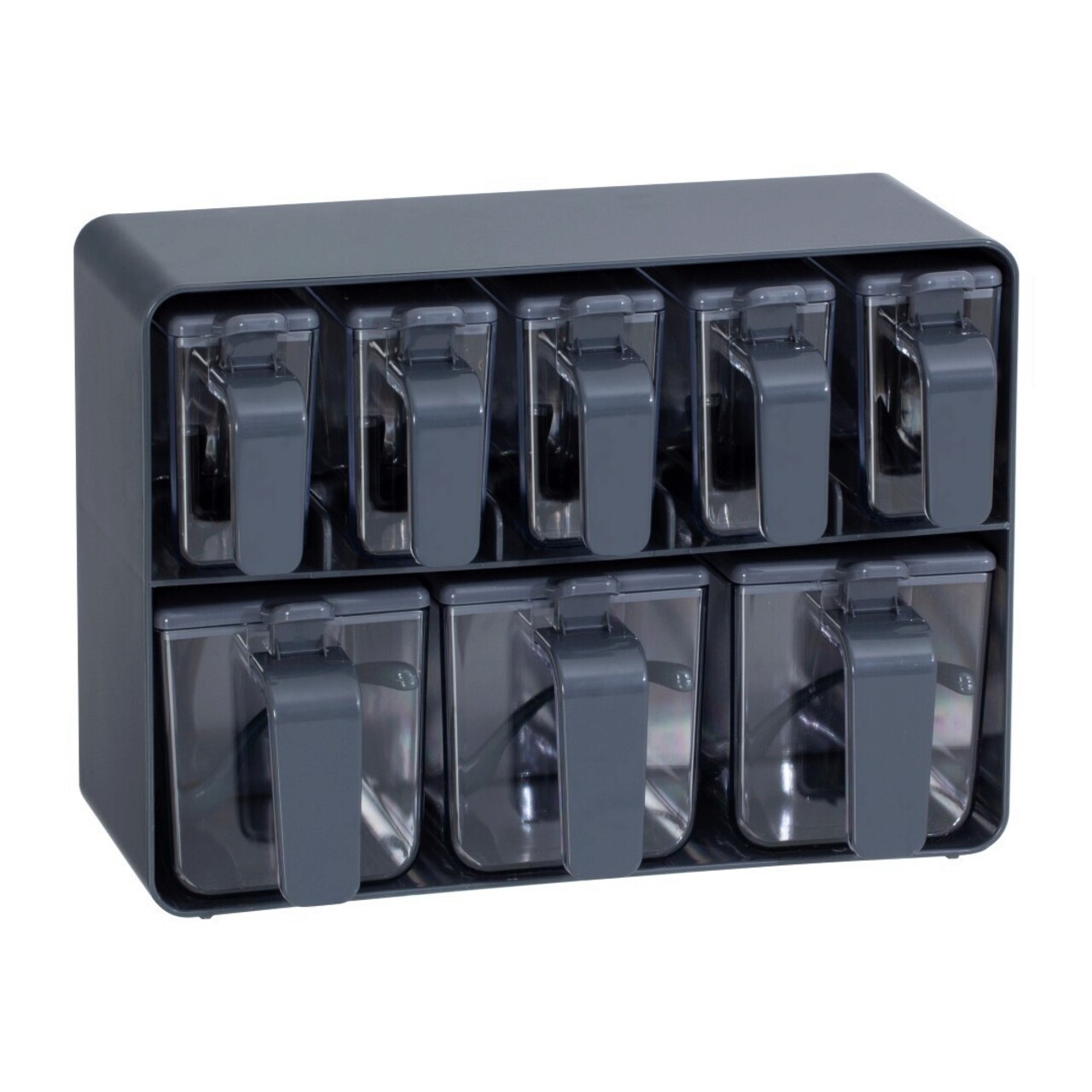 Set recipiente depozitare, Herring, 503HRN1252, Plastic , Poate fi fixat pe perete, Antracit