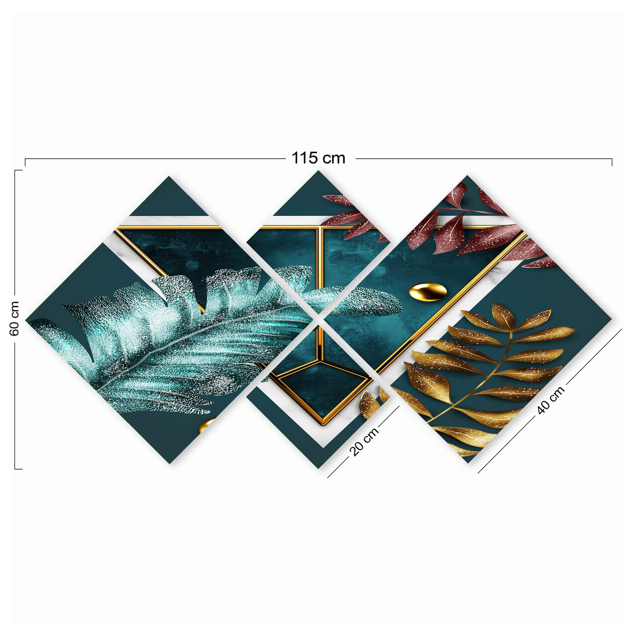 Set 4 tablouri decorative, 4MDF1730827432, MDF, Imprimat UV, Multicolor - 2 | YEO