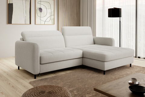 Coltar extensibil dreapta 3 locuri ELTAP, RT-01ROY, Gomsi, 228x165x100 cm, lemn/poliester, alb