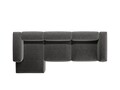 Coltar stanga 4 locuri, Bergamo, Cosmopolitan Design, 344x152x70 cm, tesatura structurata, grafit