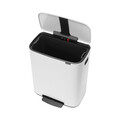 Cos de gunoi cu pedala, Brabantia, Bo Pedal, 60 L, 36.3x54.1x65.2 cm, otel, alb