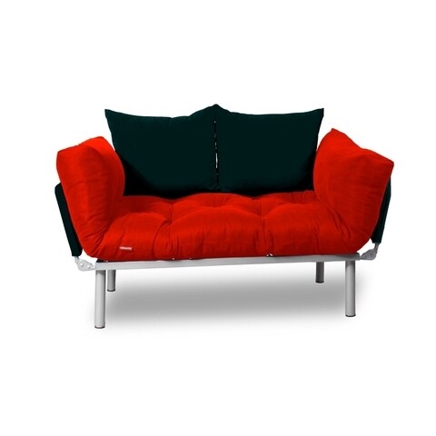 Canapea extensibila Gauge Concept, Red Black, 2 locuri, 190×70 cm, fier/poliester Gauge Concept