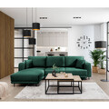 Coltar extensibil stanga 4 locuri ELTAP, LT-35NU, Dalia, 289x190x95 cm, lemn/poliester, verde inchis