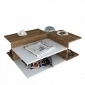 Masuta pentru living, Wooden Art, Friend White Walnut, 95x32x75 cm