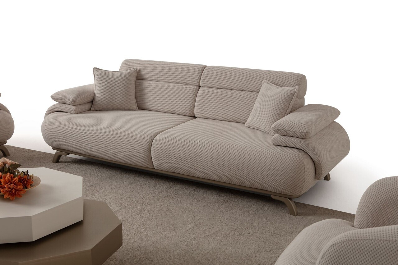 Canapea 3 locuri, Atelier del Sofa, 752EST1135, Lemn de carpen/PAL melaminat, Bej - view 9