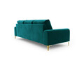 Canapea, Madara, Mazzini Sofas, 3 locuri, gold legs, 222x102x90 cm, catifea, turcoaz