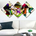 Set 4 tablouri decorative, 4MDF639270199, MDF, Imprimat UV, Multicolor